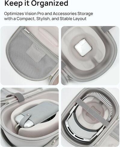 SODI Hard Travel Case Compatible with Apple Vision Pro, 2-in-1 Portable Carring Case with Patented Design, Full Protection and Storage for Vision Pro Accessories, Includes Shoulder Battery Bag in Saudi Arabia