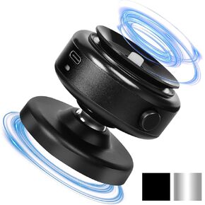 360 Rotatable Car Magnetic Phone Holder,Electric Vacuum Magnetic Suction Car Phone Mount,Magnetic Adsorption Double Cell Phone Holder-Sided Strong Suction for Car Mirro Gym All Smooth Surface (Black)