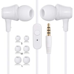 Apple Wired Earbuds in-Ear, Headphones Waterproof Earphones Sports Headsets with Built-in Mic & Crystal Clear Sound, Ergonomic Earphones with 3.5mm Jack, S/M/L Eartips Compatible with iPhone Android