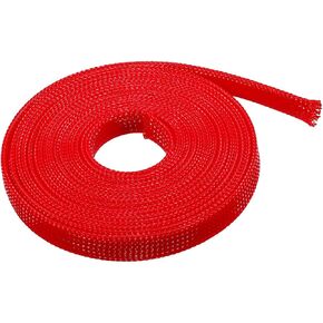 uxcell Expandable Sleeving, 5/16-inch 16ft Cable Sleeve, Red
