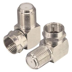 Coaxial Cable ，Right Angle Connector F Type Female to Male Adapter ，Right Angle F-Type Coaxial RG6 Adapter for Coax Cable and Wall Plates Coax 90 Degree 2 pcs