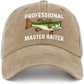 Professional Master Baiter Trucker Hat Men Vintage Mesh Hats for Summer