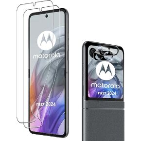 for Motorola Razr Plus 2024 Screen Protector（Self-Healing TPU Film with Camera Lens Protector,HD,Anti-Scratch, 2+2+1 PACK(not glass)
