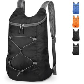 Lightweight Foldable Hiking Backpack, Ultralight Waterproof Travel & Gym Bag for Women Men (Black&Gray)