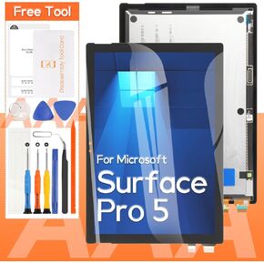 Screen Replacement for Microsoft Surface Pro 5 1796 LP123WQ1 LCD Display Touch Screen Digitizer Full Assembly(Black)