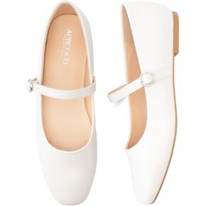 Women's Flats Mary Jane Ballet Flats for Women Classic Square Toe Women Shoes Dressy Comfort Ankle Strap Flats for Women
