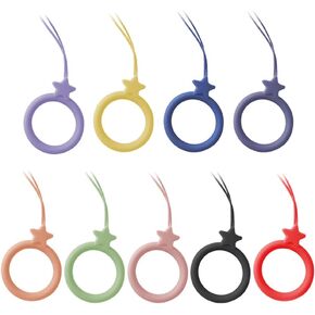 Gatuida 9pcs Lanyard String for Cellphone Silicone Keychain Ring Lanyard Phone Strap Hanging Rope Chain Anti-Lost Keychain