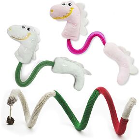 Cat Toys, Cat Chew Toy for Teeth Cleaning, Catnip Rope Toys for Cats, Springs Cat Toy, Interactive Cat Kicker Toys for Indoor Cats (pack 3)