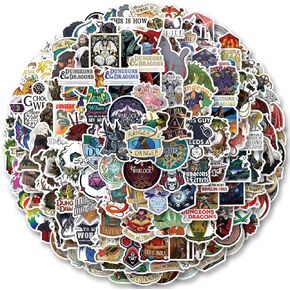 200Pcs Dungeons and Dragons Stickers DND Stickers GMVAESKY for Laptop Water Bottle Bumper Luggage Computer Skateboard Snowboard, Gifts for Kids Girls Teens Boys