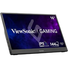 ViewSonic VX1654 16 Inch 1080p Portable IPS Gaming Monitor with 144Hz, AMD FreeSync, 2 Way Powered 60W USB C, Mini HDMI, and Built-in Stand with Protective Cover