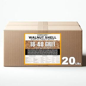 18-40 Grit Ground Walnut Shell Media (5 LBS / 2.3 KG) - Fine Grit for Tumbling, Blasting, Vibratory, Polishing, Deburring, Anti-Skid, Fillers