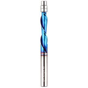 5PCS 1/4 Inch Shank Spiral Flush Trim Router Bit, Upcut/Downcut/Compression Solid Carbide CNC Router Bits for Wood Trimming