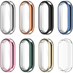 8 Pack 8 Colors Watch Case Compatible for XiaoMi Mi Band 9/9 NFC TPU Screen Protector Protective Cover Coverage Bumper.