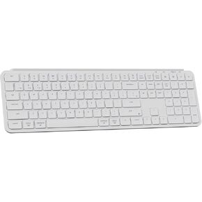Keychron B6 Pro Full-Size Ultra-Slim Wireless ZMK Custom Keyboard, Triple-Mode 2.4 G/Bluetooth 5.2/Wired Programmable, Lightweight Quiet Key with Numeric Keypad for Mac/Windows, Ivory White