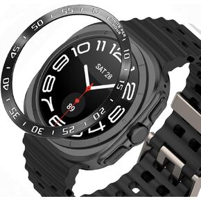 for Galaxy Watch Ultra Bands 47mm, Bezel Ring Protector Bezel Ring Adhesive Cover Compatible for Samsung Galaxy Watch 7 Ultra Band,Black
