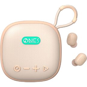 ONES MusPlay Wireless Speaker with Earbuds 2-in-1, Hi-Res Audio, Smart [ Bluetooth/AUX / MP3 ] [ Game/Music Mode ] [ 24 Hrs Speaker / 60 Hrs Earbud Ultra-Long Playback ] Portable Compact