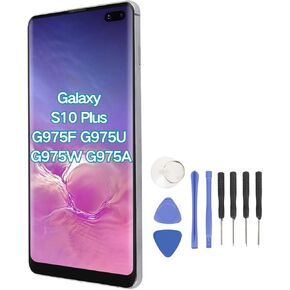 ​for Galaxy S10 Plus G975F G975U G975W G975A 6.4inch AMOLED LCD Screen Touch Assembly with Frame Original Size, Phone Digitizer Screen Replacement Kit