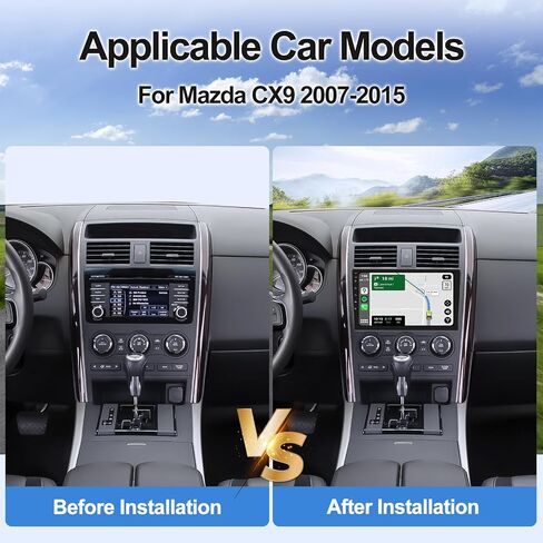 ستيريو سيارة 2G+32G لسيارة Mazda CX9 2007-2015 Android 13 راديو مع Carplay لاسلكي Android Auto 10.1 بوصة شاشة تعمل باللمس راديو سيارة بلوتوث مع نظام ملاحة GPS WiFi FM RDS وحدة رئيسية مع كاميرا احتياطية in Saudi Arabia
