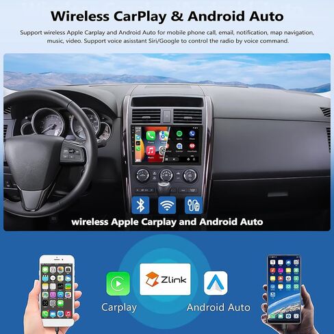 ستيريو سيارة 2G+32G لسيارة Mazda CX9 2007-2015 Android 13 راديو مع Carplay لاسلكي Android Auto 10.1 بوصة شاشة تعمل باللمس راديو سيارة بلوتوث مع نظام ملاحة GPS WiFi FM RDS وحدة رئيسية مع كاميرا احتياطية in Saudi Arabia