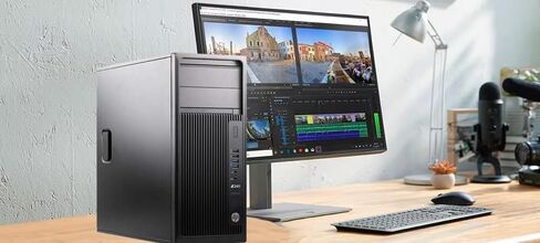 كمبيوتر مكتبي HP Z240 Tower Workstation، Intel Core i7-7700، 32 جيجا DDR4 RAM 512 جيجا SSD، 2 DisplayPort، WiFi، بلوتوث، لوحة مفاتيح وماوس، Windows 11 Pro (متجدد) in Saudi Arabia