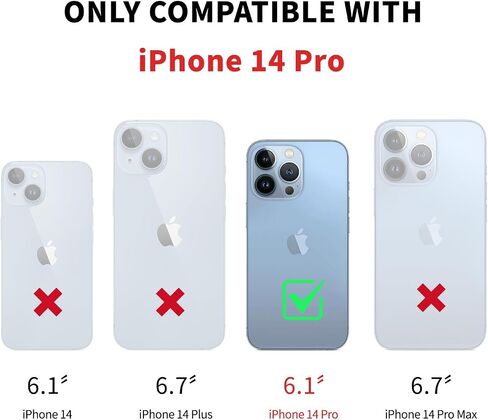 DJDUCK Designed for iPhone 14 Pro Case Wallet with Card Holder, [Magnetic Clasp Cover] [RFID Blocking Leather Protection] Shockproof Women Men Cases 6.1 Inch for Apple 14 Pro Light Brown in Saudi Arabia