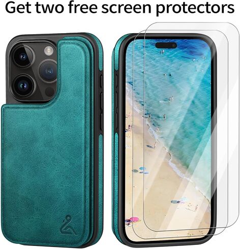 DJDUCK Designed for iPhone 14 Pro Case Wallet with Card Holder, [Magnetic Clasp Cover] [RFID Blocking Leather Protection] Shockproof Women Men Cases 6.1 Inch for Apple 14 Pro Light Brown in Saudi Arabia