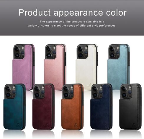 DJDUCK Designed for iPhone 14 Pro Case Wallet with Card Holder, [Magnetic Clasp Cover] [RFID Blocking Leather Protection] Shockproof Women Men Cases 6.1 Inch for Apple 14 Pro Light Brown in Saudi Arabia