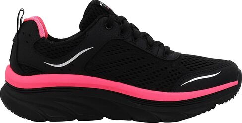 Skechers Women's D'lux Walker - Infinite Motion Shoes, Black/Hot Pink, 10 M in Saudi Arabia
