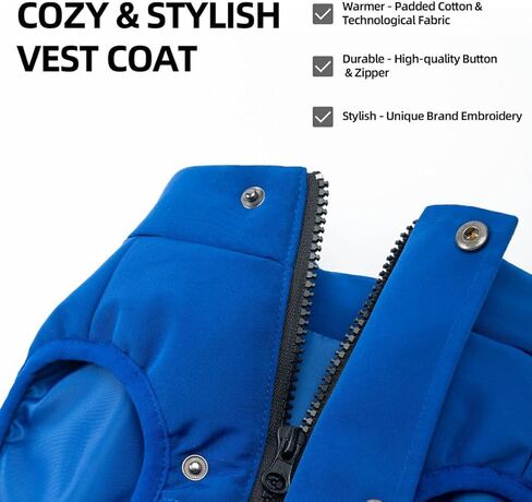 PINA Dog Winter Coat, Dog Winter Jacket with Buttons and Zipper, Dog Winter Vest Windproof and Warm, Suitable for Small to Large Dogs, Black, XXL in Kuwait