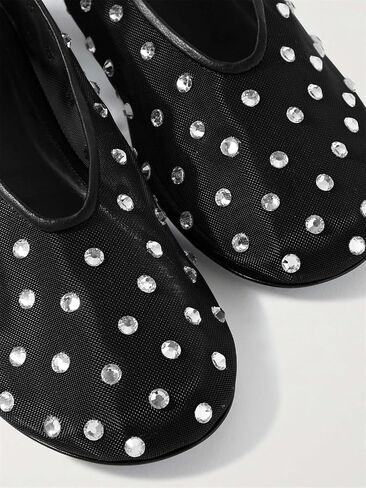 MICIFA Mesh Ballet Flats for Women Crystal Rhinestone Flat Shoes Round Toe Sparkly Ballerina Shoes Low Heel Glitter Casual Wedding Dress Mary Jane Flats Size 8 Apricot in Saudi Arabia