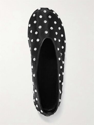 MICIFA Mesh Ballet Flats for Women Crystal Rhinestone Flat Shoes Round Toe Sparkly Ballerina Shoes Low Heel Glitter Casual Wedding Dress Mary Jane Flats Size 8 Apricot in Saudi Arabia