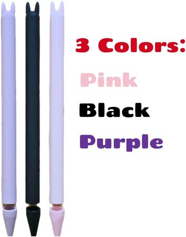 جراب من السيليكون 4Temps متوافق مع قلم Apple Stylus الجيل الثاني، 3 قطع غطاء واقي رفيع للغاية للقلم يدعم الشحن المغناطيسي والصنبور المزدوج (أسود - أرجواني - وردي) in Saudi Arabia