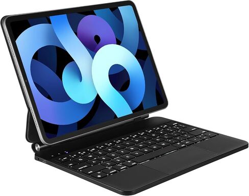 حافظة لوحة مفاتيح على الطراز السحري لجهاز iPad Air مقاس 10.9 بوصة (2022، الجيل الخامس/الرابع)، iPad Pro مقاس 11 بوصة (2022، الجيل الرابع/الثالث/الثاني/الأول) لوحة تتبع متعددة اللمس، مغناطيسية قابلة للفصل، لوحة مفاتيح بلوتوث لاسلكية (أبيض) in Saudi Arabia