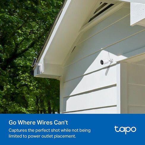 مجموعة Tapo SolarCam C403، كاميرا بطارية خارجية مع لوحة شمسية، لاسلكية، 1080 بكسل، اكتشاف مجاني للشخص، تخزين SD/سحابي، رؤية ليلية ملونة، أضواء كاشفة ومنبه مدمج، لا حاجة إلى محور، أسود in Kuwait