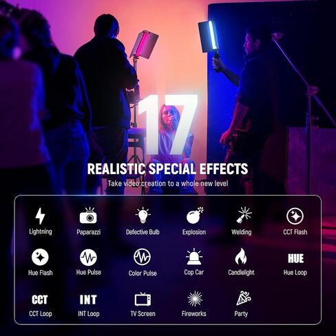 عصا إضاءة أنبوبية LED من NEEWER RGB2 مع باب معدني، مقبض، شريط لمس/APP/تحكم 2.4G، ضوء فيديو RGB مغناطيسي محمول قابل لإعادة الشحن، 2500K-10000K CRI98+ إضاءة تصوير فوتوغرافي خافتة، 18 مشهدًا in Kuwait