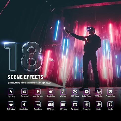 عصا إضاءة أنبوبية LED من NEEWER RGB2 مع باب معدني، مقبض، شريط لمس/APP/تحكم 2.4G، ضوء فيديو RGB مغناطيسي محمول قابل لإعادة الشحن، 2500K-10000K CRI98+ إضاءة تصوير فوتوغرافي خافتة، 18 مشهدًا in Kuwait