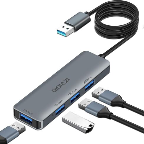 10Gbps USB 3.2 Hub, 4-Port USB A Hub with 3.3ft Extended Long Cable, USB 3.2 Gen 2 Splitter USB Expander for MacBook Pro, iMac, iPad Pro and More in Saudi Arabia