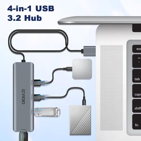10Gbps USB 3.2 Hub, 4-Port USB A Hub with 3.3ft Extended Long Cable, USB 3.2 Gen 2 Splitter USB Expander for MacBook Pro, iMac, iPad Pro and More in Saudi Arabia