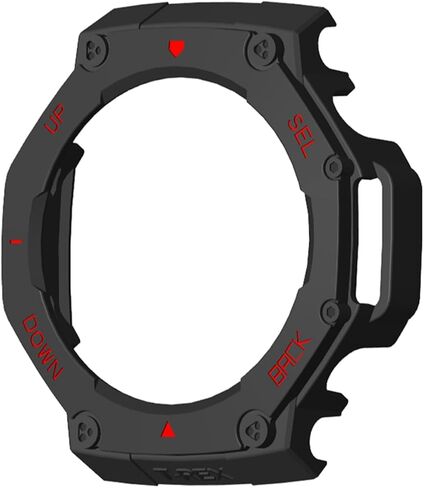 جراب واقٍ مناسب لـ Amazfit T-Rex 3، غطاء حماية من البولي كربونات الصلب المقاوم للصدمات وغطاء حماية لساعة Amazfit T-Rex 3 A2322 الذكية (أسود) in Saudi Arabia