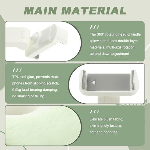 وسادة حامل الهاتف المحمول iayokocc، حامل وسادة للهاتف المحمول للقراءة، مع حامل وسادة غير قابل للانزلاق لدراسة الوعاء لمدة 2.36-3.15 بوصة للقراءة ومشاهدة مقاطع الفيديو ودفق الوسائط in Kuwait