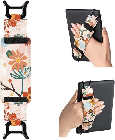 حزام يد آمن من CoBak لأجهزة Kindle Paperwhite والأجهزة اللوحية - حامل قبضة أصابع متعدد الاستخدامات وخفيف الوزن لأجهزة Kindle/Kobo/Voyaga/Lenovo/أجهزة لوحية أخرى مقاس 6.8-9 بوصات - مرونة عالية، برتقالي-2 in Saudi Arabia
