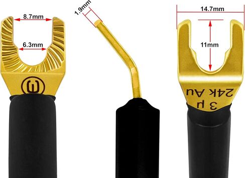 WORLDS BEST CABLES - 10 Foot - Coaxial Audiophile Single Speaker Cable for Center Channel - Custom Made Using Mogami 3082 Wire & Eminence Gold Plated Banana & Spade Plugs in Saudi Arabia