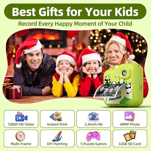 Instant Print Camera for Kids, 1080P HD Kids Camera with Instant Pictures,Christmas Birthday Gifts for Girls Age 3-12,Toddler Camera Instant Printing Toy for 4 5 6 7 8 9 10 11 Year Old Girls Boys in Saudi Arabia