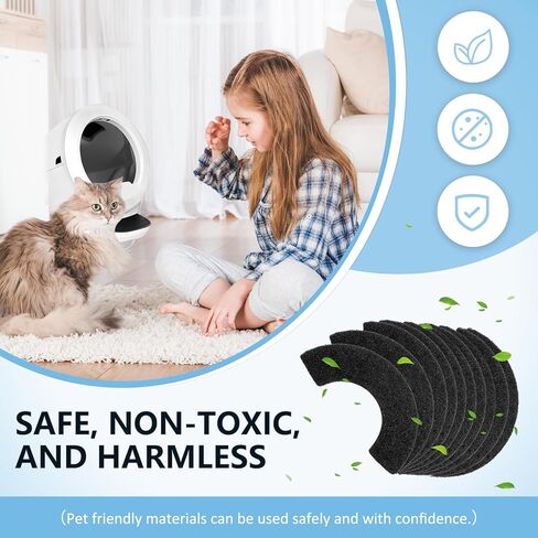 10 قطع من مرشحات الكربون لروبوت صندوق الفضلات الأوتوماتيكي 4، ملحقات منظفة وتحكم في الرائحة - مرشحات كربون متينة وفعالة لأتمتة صندوق الفضلات in Kuwait