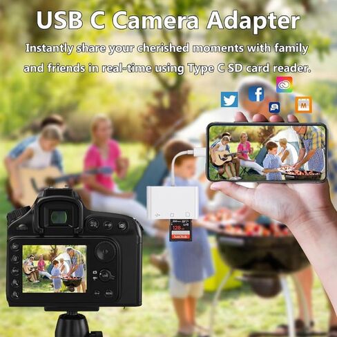 قارئ بطاقة SD USB C 3 في 1 محول قارئ بطاقات كاميرا USB من النوع C مع SD Micro SD USB 3 منافذ لهاتف iPhone 15/iPad/Mac/الكمبيوتر المحمول، ومحول بطاقة ذاكرة USB-C/Type C لأجهزة iMac وiPad Pro Air Mini وMacBook برو in Kuwait