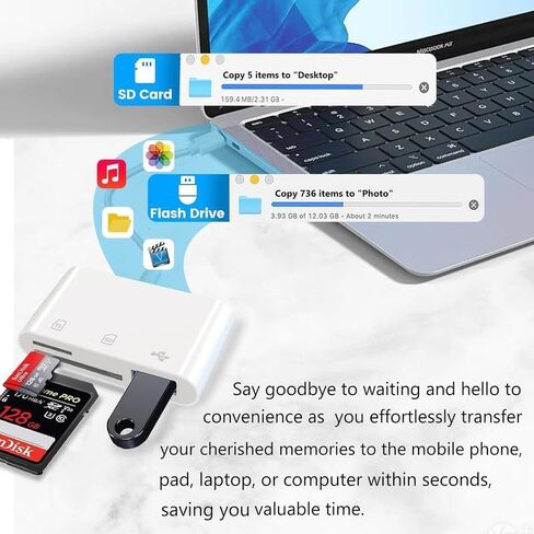 قارئ بطاقة SD USB C 3 في 1 محول قارئ بطاقات كاميرا USB من النوع C مع SD Micro SD USB 3 منافذ لهاتف iPhone 15/iPad/Mac/الكمبيوتر المحمول، ومحول بطاقة ذاكرة USB-C/Type C لأجهزة iMac وiPad Pro Air Mini وMacBook برو in Kuwait