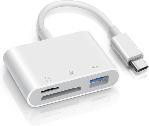 قارئ بطاقة SD USB C 3 في 1 محول قارئ بطاقات كاميرا USB من النوع C مع SD Micro SD USB 3 منافذ لهاتف iPhone 15/iPad/Mac/الكمبيوتر المحمول، ومحول بطاقة ذاكرة USB-C/Type C لأجهزة iMac وiPad Pro Air Mini وMacBook برو in Kuwait