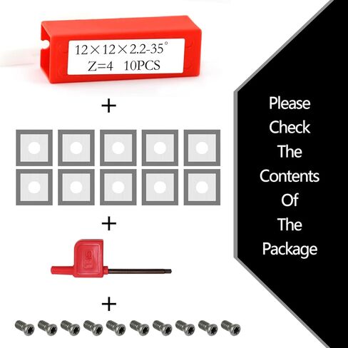 14mm Square Carbide Inserts Cutters Indexable Inserts 4 Edges 14 x 14 x 2mm for Woodworking Spiral Helical Planer Head Wood Planer Bit DIY Wood Lathe Turning Tools 10pcs in Kuwait