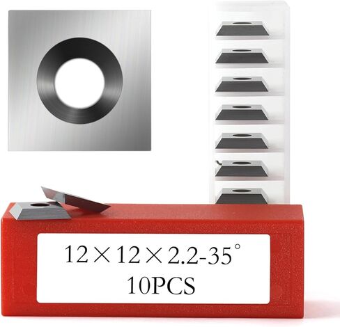 14mm Square Carbide Inserts Cutters Indexable Inserts 4 Edges 14 x 14 x 2mm for Woodworking Spiral Helical Planer Head Wood Planer Bit DIY Wood Lathe Turning Tools 10pcs in Kuwait