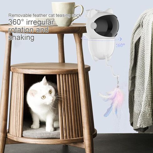 AOZBZ Cat Toys, Clip-on Interactive Cat Toy with Spinning Feathers Rechargeable Robotic Cat Interactive Toy for Indoor Cats, Kittens, Dogs in Saudi Arabia
